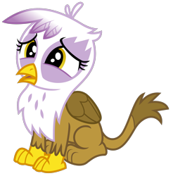 Size: 2131x2169 | Tagged: safe, artist:sketchmcreations, imported from derpibooru, gilda, griffon, the lost treasure of griffonstone, chickub, cute, female, gildadorable, li'l gilda, nervous, open mouth, shy, simple background, sitting, solo, transparent background, vector, younger