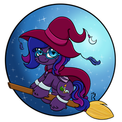 Size: 2000x2000 | Tagged: safe, artist:dawn-designs-art, imported from derpibooru, oc, oc only, oc:velvet daydream, bat pony, pony, broom, clothes, costume, fangs, female, flying, flying broomstick, halloween, halloween costume, hat, holiday, mare, nightmare night, simple background, solo, transparent background, witch, witch costume, witch hat