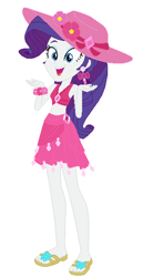 Size: 308x596 | Tagged: safe, artist:selenaede, artist:unicornsmile, imported from derpibooru, rarity, equestria girls, base used, bikini, clothes, feet, hat, midriff, sandals, sarong, simple background, solo, summer, sun hat, swimsuit, white background