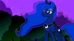 Size: 1280x720 | Tagged: safe, imported from derpibooru, screencap, princess luna, alicorn, pony, luna eclipsed, season 2, female, folded wings, solo, wings