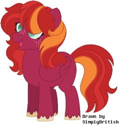 Size: 384x404 | Tagged: safe, artist:selenaede, artist:simplybritish, imported from derpibooru, oc, oc only, oc:melrose, pegasus, pony, base used, female, filly, freckles, happy, offspring, parent:big macintosh, parent:fluttershy, parents:fluttermac, simple background, solo, unshorn fetlocks, white background