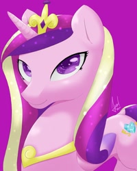 Size: 1080x1350 | Tagged: safe, artist:elbenjaftw, imported from derpibooru, princess cadance, alicorn, pony, crown, jewelry, looking at you, regalia, solo