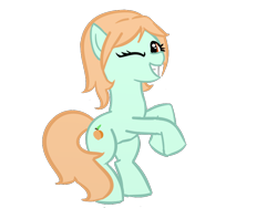 Size: 800x600 | Tagged: safe, artist:sondercabbage, peach fuzz, earth pony, pony, .ai available, .svg available, female, grin, mare, older, older peach fuzz, one eye closed, rearing, simple background, smiling, svg, transparent background, vector