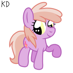 Size: 768x768 | Tagged: safe, artist:kevydraws, rosy posy, earth pony, pony, .ai available, .svg available, cute, cutie mark, female, filly, flower, pink flower, raised hoof, rosybetes, simple background, smiling, svg, transparent background, vector