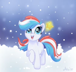 Size: 900x854 | Tagged: safe, artist:avui, imported from derpibooru, oc, oc only, oc:britannia, oc:britannia (uk ponycon), pony, cute, movie accurate, ocbetes, snow, stars, uk ponycon, ukponycon