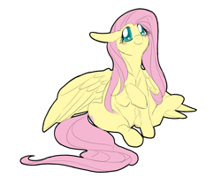 Size: 4093x3294 | Tagged: safe, artist:snspony, imported from derpibooru, fluttershy, pegasus, pony, big eyes, blushing, colored pupils, cute, long ears, shyabetes, simple background, sitting, solo, white background