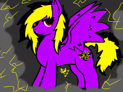 Size: 2048x1536 | Tagged: safe, artist:artmama113, imported from derpibooru, oc, oc only, pegasus, pony, female, lightning, mare, pegasus oc, signature, solo, wings