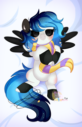 Size: 3160x4861 | Tagged: safe, artist:2pandita, imported from derpibooru, oc, oc only, pegasus, pony, clothes, female, mare, scarf, solo, two toned wings, wings