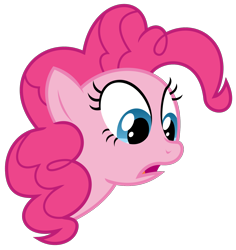 Size: 1500x1591 | Tagged: safe, artist:sketchmcreations, imported from derpibooru, pinkie pie, earth pony, pony, baby cakes, confused, female, looking down, mare, open mouth, simple background, solo, surprised, transparent background, vector