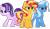 Size: 7100x4111 | Tagged: safe, artist:inaactive, artist:pumpkinpieforlife, imported from derpibooru, starlight glimmer, sunset shimmer, trixie, pony, unicorn, absurd resolution, female, magical trio, mare, movie accurate, simple background, transparent background, trio, vector