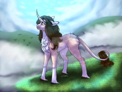 Size: 1024x768 | Tagged: safe, artist:malinraf1615, imported from derpibooru, oc, oc only, classical unicorn, pony, unicorn, cloven hooves, female, leonine tail, mare, solo, unshorn fetlocks