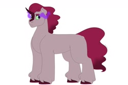 Size: 1280x854 | Tagged: safe, artist:itstechtock, imported from derpibooru, oc, oc only, pony, unicorn, male, offspring, parent:king sombra, parent:pinkie pie, parents:sombrapie, simple background, solo, stallion, white background