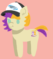 Size: 4000x4445 | Tagged: safe, artist:switcharoo, imported from derpibooru, oc, oc only, oc:switcharoo, oc:switchie, earth pony, pony, baseball cap, cap, earth pony oc, female, happy, hat, logo, mare, nintendo switch, pingu, pink background, simple background, solo