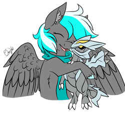 Size: 934x856 | Tagged: safe, artist:ombraniwolf, imported from derpibooru, oc, oc only, oc:kyuflake, kyurem, pegasus, pony, clothes, pokémon, scarf, simple background, solo, transparent background