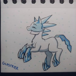 Size: 3492x3492 | Tagged: safe, imported from derpibooru, pony, glastrier, pokémon, solo, traditional art