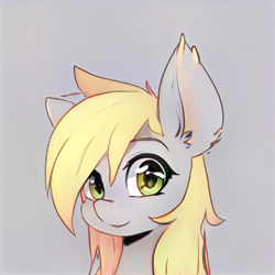 Size: 1024x1024 | Tagged: safe, artist:thisponydoesnotexist, imported from derpibooru, pony, ai content, ai generated, big ears, generator:thisponydoesnotexist, large ears, neural network, not derpy, simple background, solo