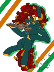 Size: 1080x1440 | Tagged: safe, artist:endergurl22, imported from derpibooru, oc, oc only, oc:clover achaia, earth pony, pony, female, ireland, mare, musical instrument, simple background, solo, transparent background, violin