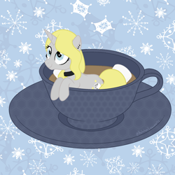 Size: 1700x1700 | Tagged: safe, artist:katelynleeann42, imported from derpibooru, oc, oc only, oc:moon beam, pony, unicorn, cup, cup of pony, female, mare, micro, solo