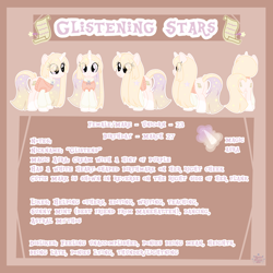 Size: 4096x4096 | Tagged: safe, artist:crystaldancerart, artist:ziggyrocks6600, imported from derpibooru, oc, oc:glistening stars, commission, information, reference sheet, text