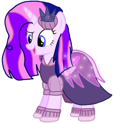 Size: 939x1018 | Tagged: safe, artist:徐詩珮, imported from derpibooru, oc, oc:magical pie, alicorn, pony, clothes, dress, magical lesbian spawn, offspring, parent:pinkie pie, parent:twilight sparkle, parents:twinkie, simple background, transparent background