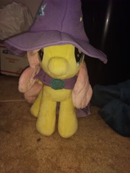 Size: 3000x4000 | Tagged: safe, imported from derpibooru, fluttershy, 4de, accessory swap, cape, clothes, hat, irl, photo, plushie, spoopy