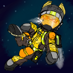 Size: 2500x2500 | Tagged: safe, artist:coatieyay, imported from derpibooru, oc, oc only, pony, jetpack, space, spacesuit