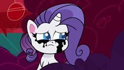 Size: 1920x1080 | Tagged: safe, imported from derpibooru, screencap, rarity, unicorn, my little pony: pony life, the debut taunt, spoiler:pony life s01e41, crying, cute, female, makeup, marshmelodrama, raribetes, rarity being rarity, running makeup, sad, solo, teary eyes
