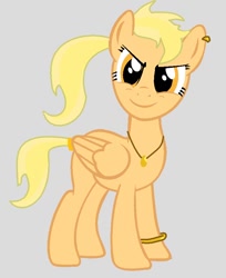 Size: 764x936 | Tagged: safe, artist:prinsesserroria, mango dash, oc, oc:mango wing, bracelet, cute, ear piercing, earring, female, gray background, jewelry, mangobetes, mare, necklace, older, older mango dash, piercing, simple background, super