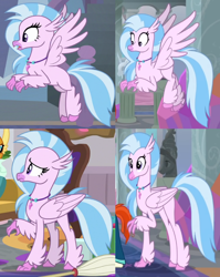 Size: 744x934 | Tagged: safe, edit, imported from derpibooru, screencap, silverstream, smolder, sunburst, hippogriff, school daze, the hearth's warming club, the last problem, comparison, female, older, older silverstream, wrong aspect ratio