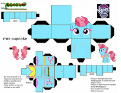 Size: 746x576 | Tagged: safe, imported from derpibooru, cup cake, earth pony, craft, cubeecraft, mrs cupcake, papercraft