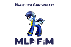 Size: 2366x1590 | Tagged: safe, artist:slipstream95, imported from derpibooru, oc, oc only, oc:slipstream, pegasus, pony, 10, clothes, happy birthday mlp:fim, heterochromia, mlp fim's tenth anniversary, solo, uniform, wonderbolts uniform