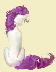 Size: 1666x2160 | Tagged: safe, artist:yanisfucker, imported from derpibooru, rarity, pony, unicorn, female, looking away, simple background, sitting, solo, solo female