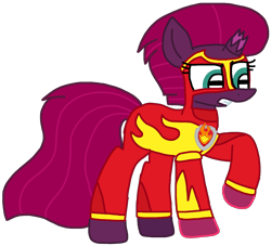 Size: 1106x1006 | Tagged: safe, artist:徐詩珮, imported from derpibooru, fizzlepop berrytwist, tempest shadow, pony, series:sprglitemplight diary, series:sprglitemplight life jacket days, series:springshadowdrops diary, series:springshadowdrops life jacket days, alternate universe, clothes, female, marshall (paw patrol), mighty pups, paw patrol, simple background, solo, transparent background