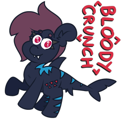 Size: 2000x2000 | Tagged: safe, artist:threetwotwo32232, imported from derpibooru, oc, oc only, oc:bloody crunch, original species, pony, shark, shark pony, female, mare, simple background, solo, transparent background