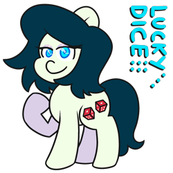 Size: 2000x2000 | Tagged: safe, artist:threetwotwo32232, imported from derpibooru, oc, oc only, oc:lucky dice, earth pony, pony, female, mare, simple background, solo, transparent background