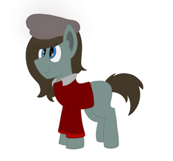 Size: 1380x1280 | Tagged: safe, artist:derpy_the_duck, imported from derpibooru, oc, oc only, oc:tumble, earth pony, pony, fallout equestria, clothes, hat, simple background, solo, white background