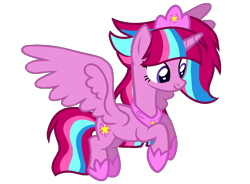 Size: 950x700 | Tagged: safe, artist:choisky13, imported from derpibooru, oc, oc only, oc:bubble sparkle, alicorn, pony, bubbleverse, alicorn oc, alternate universe, female, horn, magical lesbian spawn, magical threesome spawn, mare, multiple parents, next generation, offspring, parent:glitter drops, parent:spring rain, parent:tempest shadow, parent:twilight sparkle, parents:glittershadow, parents:sprglitemplight, parents:springdrops, parents:springshadow, parents:springshadowdrops, simple background, solo, transparent background, wings
