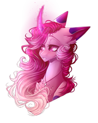 Size: 1029x1287 | Tagged: safe, artist:keltonia, imported from derpibooru, oc, oc only, pony, unicorn, bust, female, magic, mare, portrait, simple background, solo, transparent background