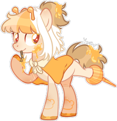 Size: 1396x1447 | Tagged: safe, artist:kurosawakuro, imported from derpibooru, oc, oc only, oc:drip pop, earth pony, pony, amputee, base used, female, food, honey, mare, peg leg, prosthetic leg, prosthetic limb, prosthetics, simple background, solo, transparent background