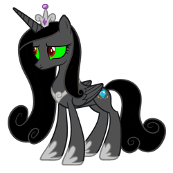 Size: 1600x1600 | Tagged: safe, artist:blah23z, artist:proenix, imported from derpibooru, king sombra, princess cadance, alicorn, pony, corruptance, corrupted, corrupted cadance, dark magic, evil cadance, hoof shoes, jewelry, magic, palette swap, peytral, recolor, simple background, solo, sombra eyes, tiara, transparent background