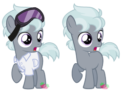 Size: 1447x1083 | Tagged: safe, artist:strawberry-spritz, imported from derpibooru, oc, oc only, earth pony, pony, base used, clothes, colt, goggles, lab coat, male, offspring, parent:rumble, parent:silver spoon, solo