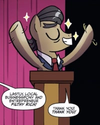 Size: 717x896 | Tagged: safe, idw, imported from derpibooru, filthy rich, earth pony, pony, spoiler:comic46, male, solo