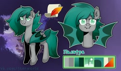 Size: 2560x1520 | Tagged: safe, artist:udara, imported from derpibooru, oc, oc only, oc:obble star, bat pony, pony, bat pony oc, bat wings, cyrillic, female, looking at you, mare, reference sheet, russian, smiling, smiling at you, solo, watermark, wings