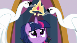 Size: 1920x1080 | Tagged: safe, imported from derpibooru, screencap, twilight sparkle, alicorn, bird, pony, swan, the last problem, clothes, coronation dress, crown, dress, jewelry, looking up, regalia, second coronation dress, twilight sparkle (alicorn)