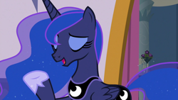 Size: 1920x1080 | Tagged: safe, imported from derpibooru, screencap, princess luna, alicorn, pony, the last problem, hoof in air, hoof shoes, open mouth, solo