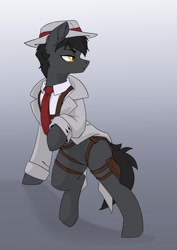 Size: 2480x3508 | Tagged: safe, artist:arctic-fox, imported from derpibooru, oc, oc only, oc:hard boiled, earth pony, pony, fanfic:starlight over detrot: a noir tale, solo, starlight over detrot