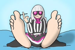 Size: 900x600 | Tagged: safe, artist:skullmandan, imported from derpibooru, photo finish, human, barefoot, feet, female, fetish, foot fetish, foot focus, humanized, skullmandan, soles, solo, toes