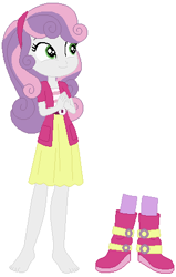 Size: 287x452 | Tagged: safe, artist:hubfanlover678, imported from derpibooru, sweetie belle, equestria girls, barefoot, base used, boots, clothes, cute, diasweetes, feet, shoes, shoes off, shoes removed, simple background, solo, white background