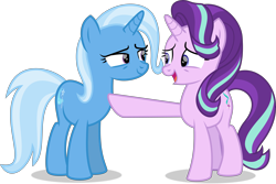 Size: 10214x6813 | Tagged: safe, artist:thatusualguy06, imported from derpibooru, starlight glimmer, trixie, pony, unicorn, all bottled up, .svg available, absurd resolution, cute, diatrixes, duo, female, glimmerbetes, mare, simple background, transparent background, vector