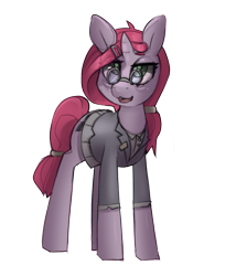 Size: 1242x1453 | Tagged: safe, artist:starlightspark, imported from derpibooru, oc, oc only, oc:shroud, pony, unicorn, blouse, clothes, crisis equestria, glasses, horn, secretary, simple background, skirt, solo, transparent background, unicorn oc